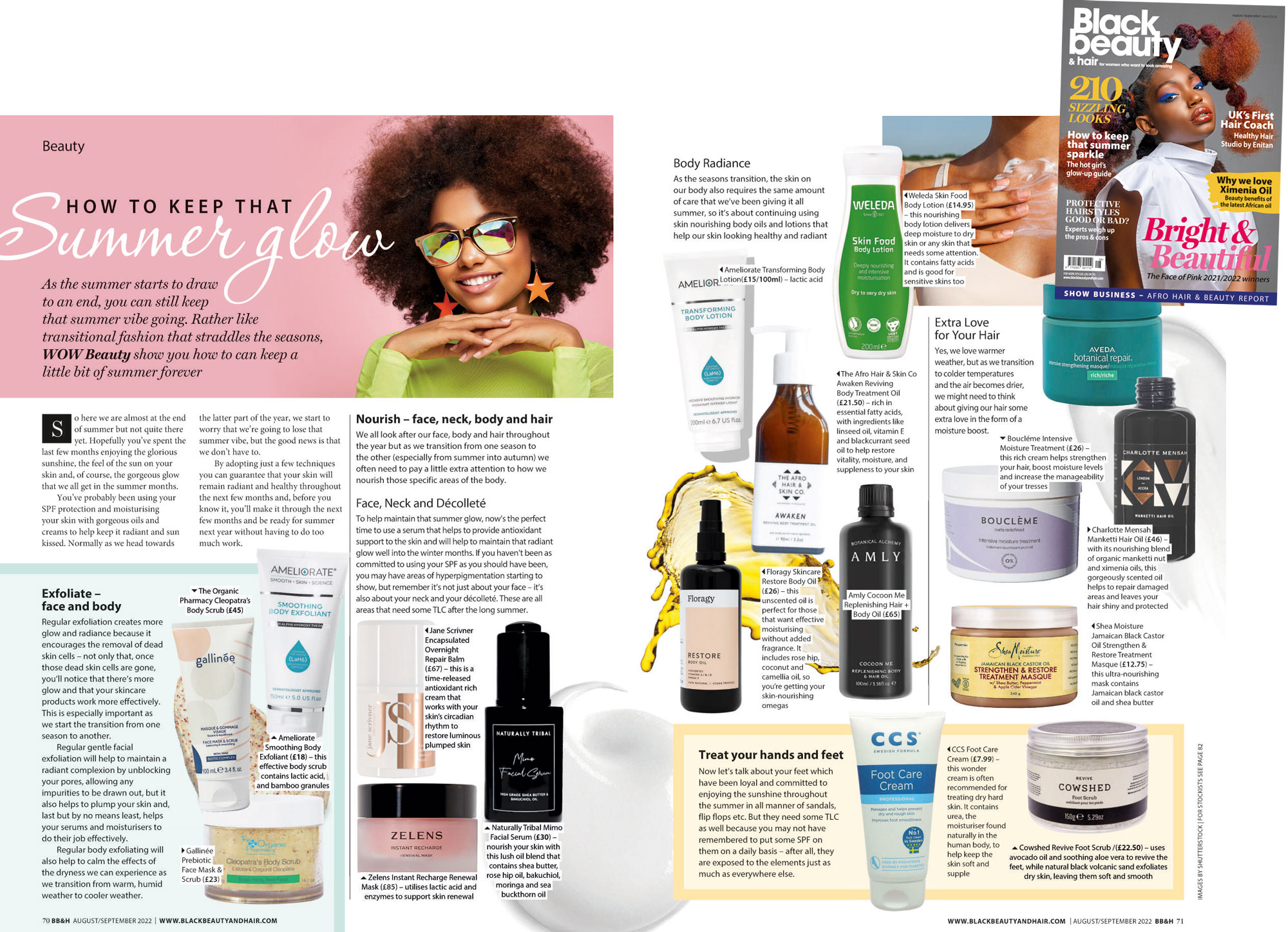 black beauty and hair magazine - how to keep that summer glow