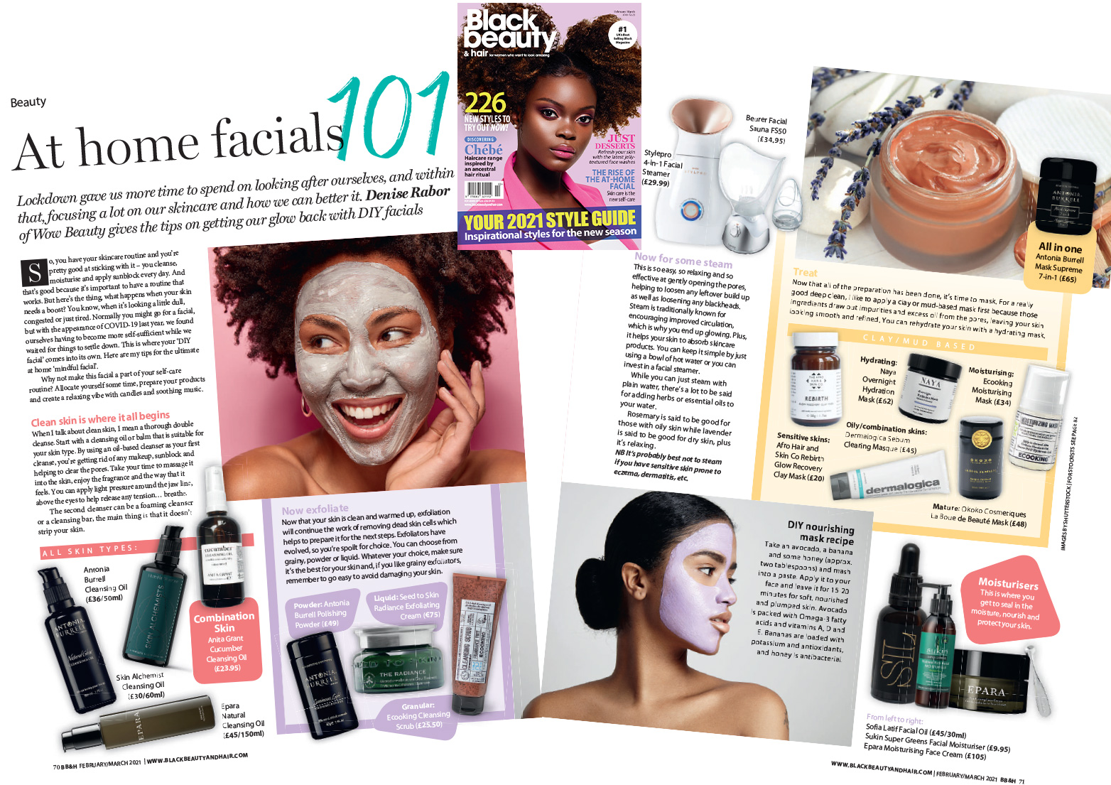 black beauty and hair magazine - at home facials 101