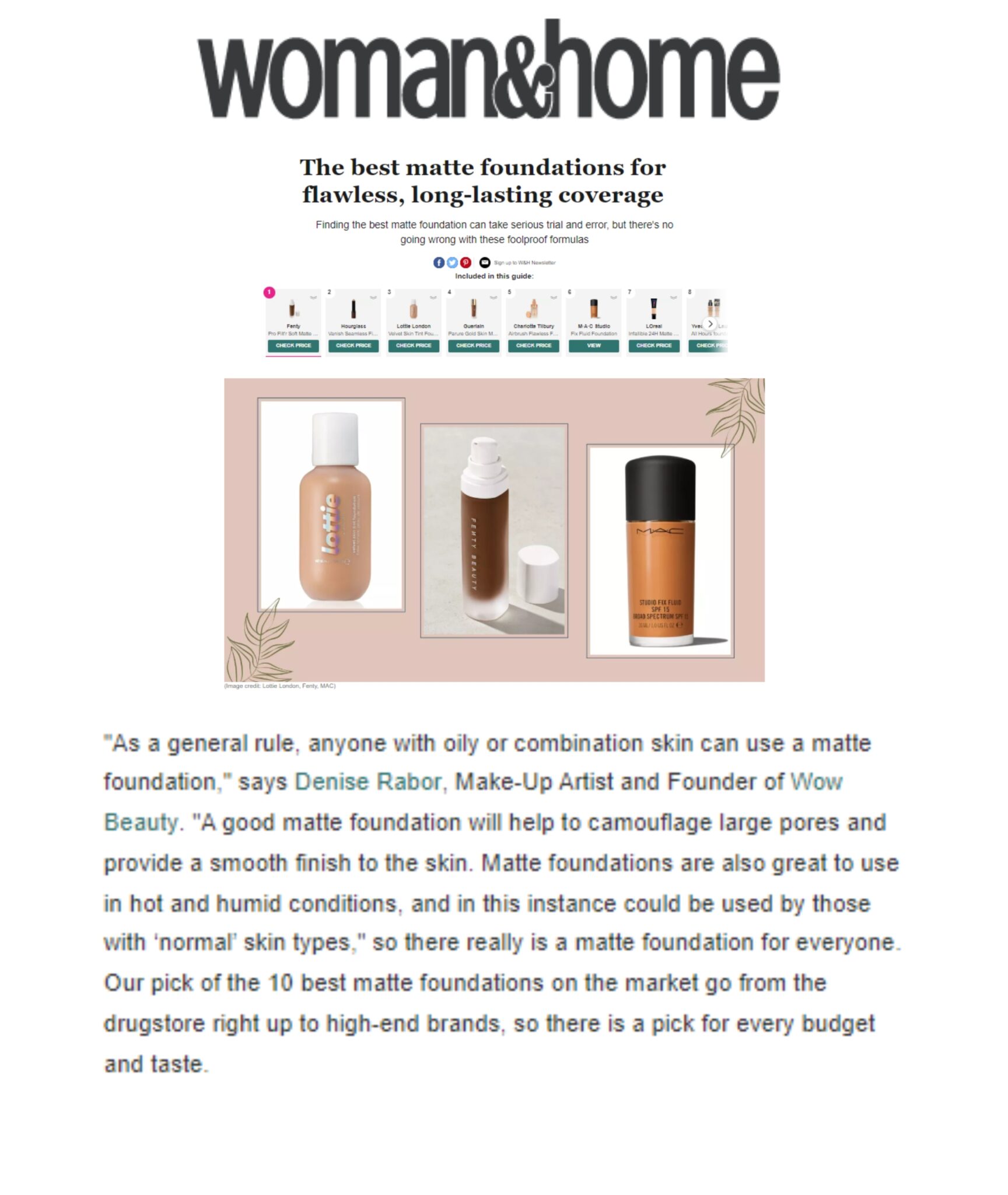 woman and home matte foundation