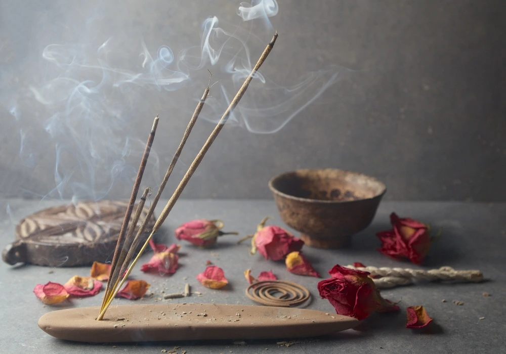 burning incense with intention