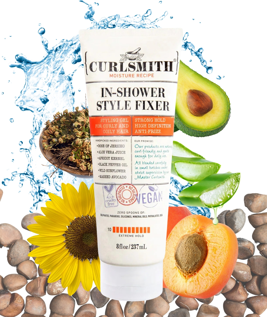 curlsmith in-shower style fixer review, strong hold gel