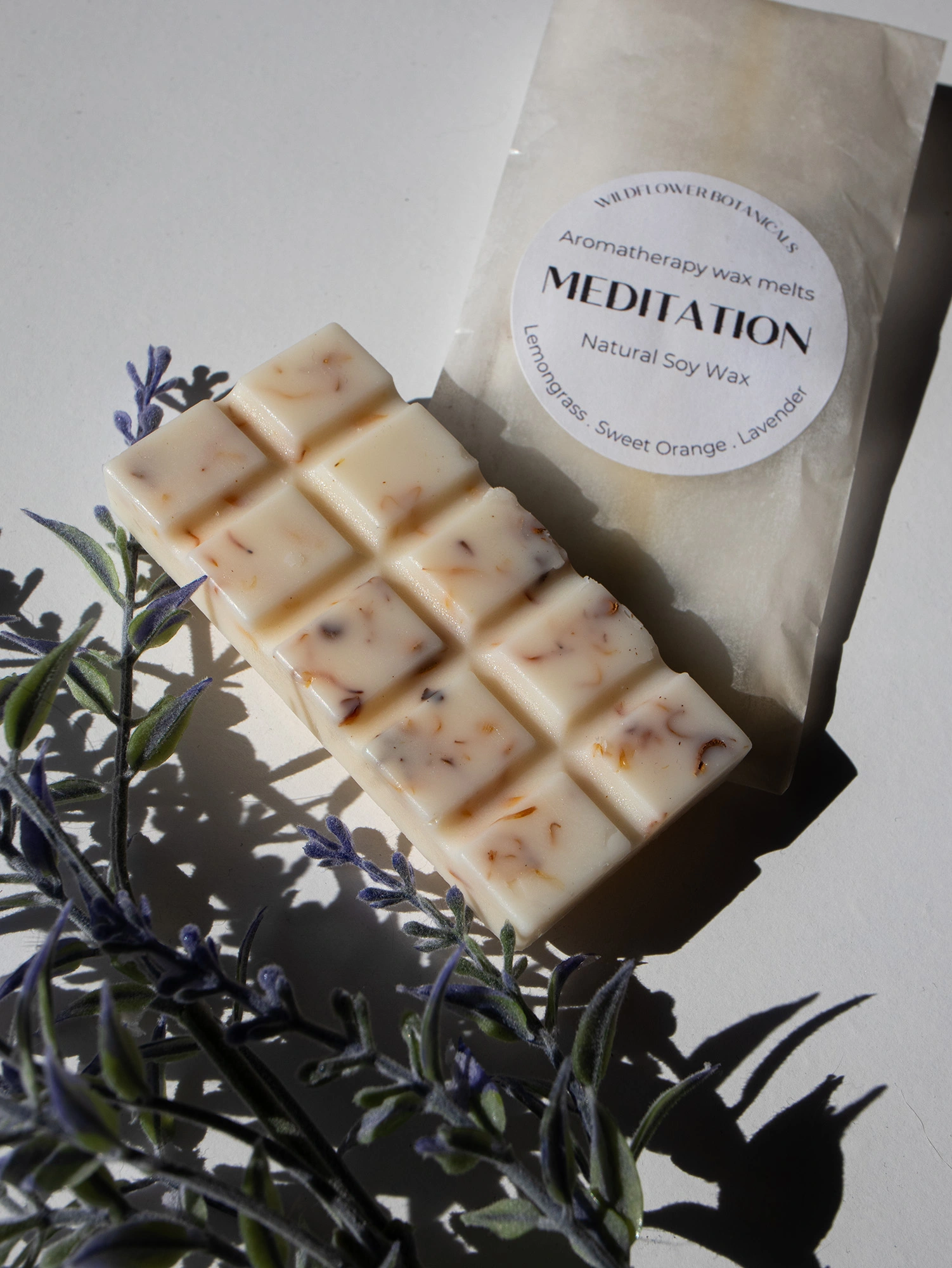wildflower botanicals meditation wax melt
